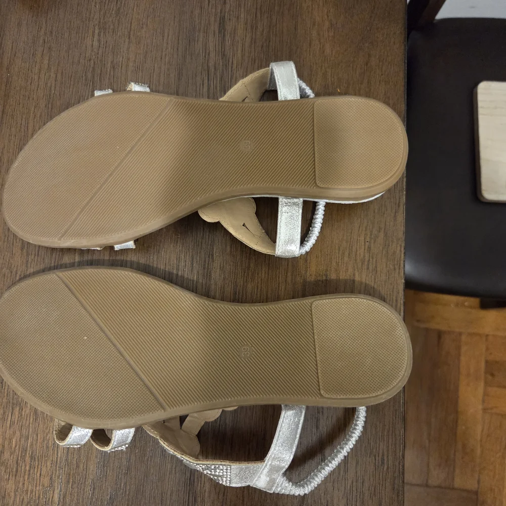 Silver Sandals with Intricate Design - Picture 11 of 16